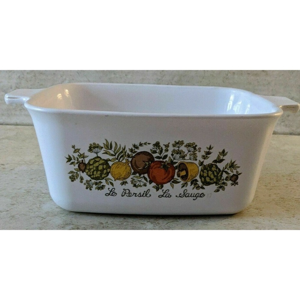 Corning Ware P-4-B 1.5 L Spice of Life Casserole NO LID- 7 x 5 1/2 x 3 ##